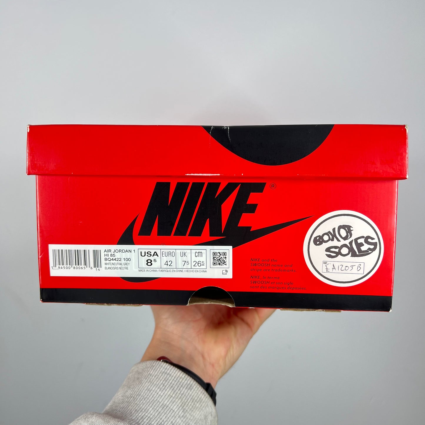 Jordan 1 high 85 Neutral Grey UK 7.5